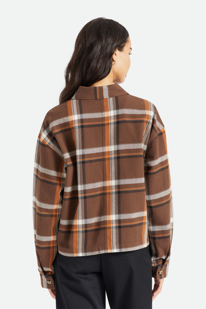 Brixton Bowery L/S Flanell Toppe Dame Brune | 6821BJRVG