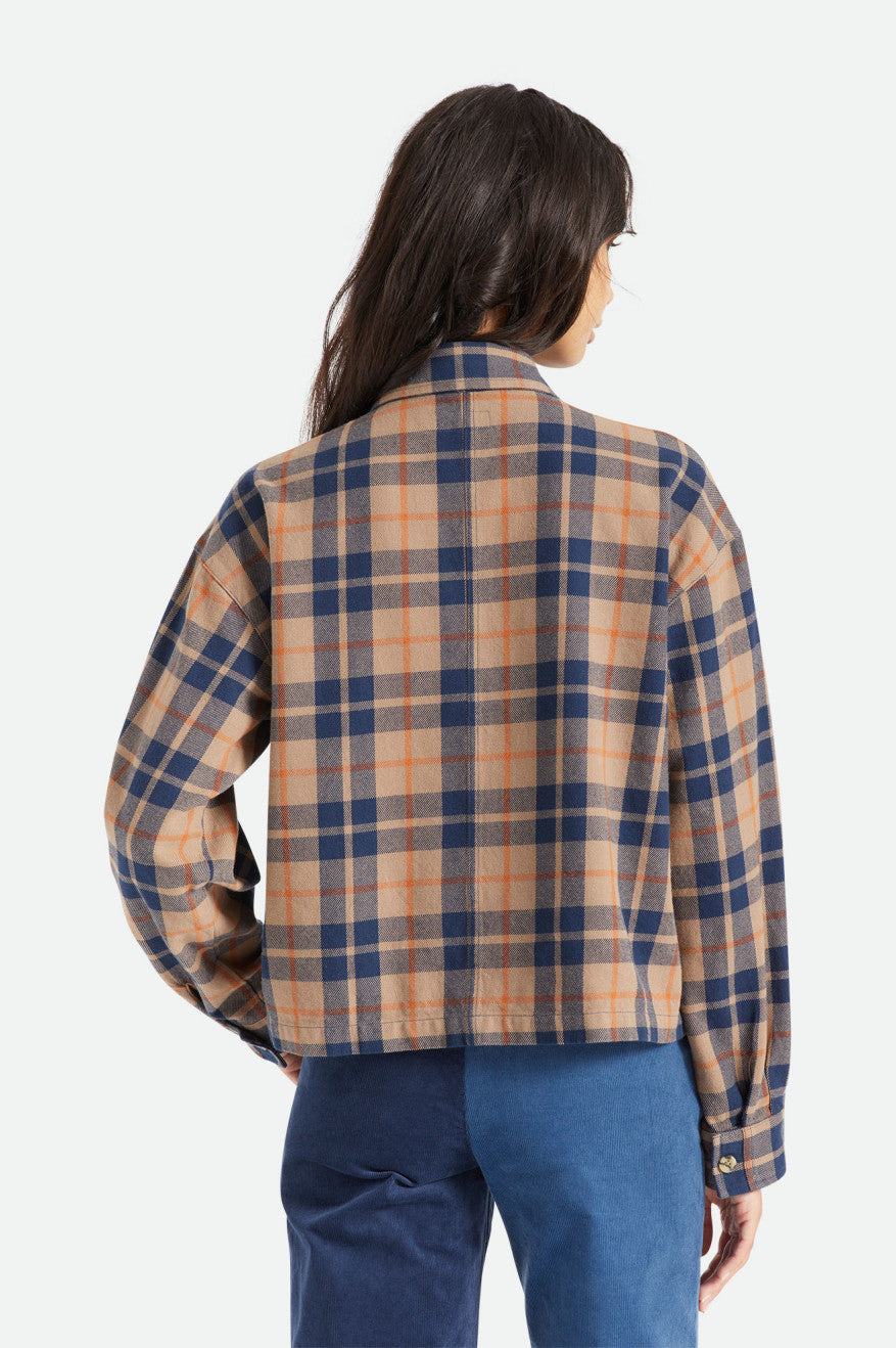 Brixton Bowery L/S Flanell Toppe Dame Dyb Grøn | 3485INMZX