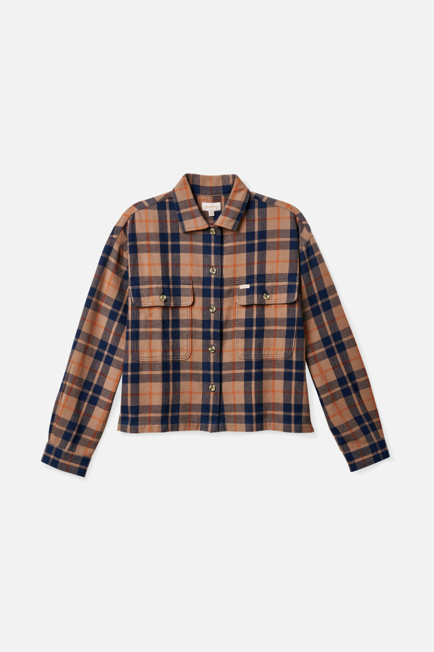 Brixton Bowery L/S Flanell Toppe Dame Dyb Grøn | 3485INMZX