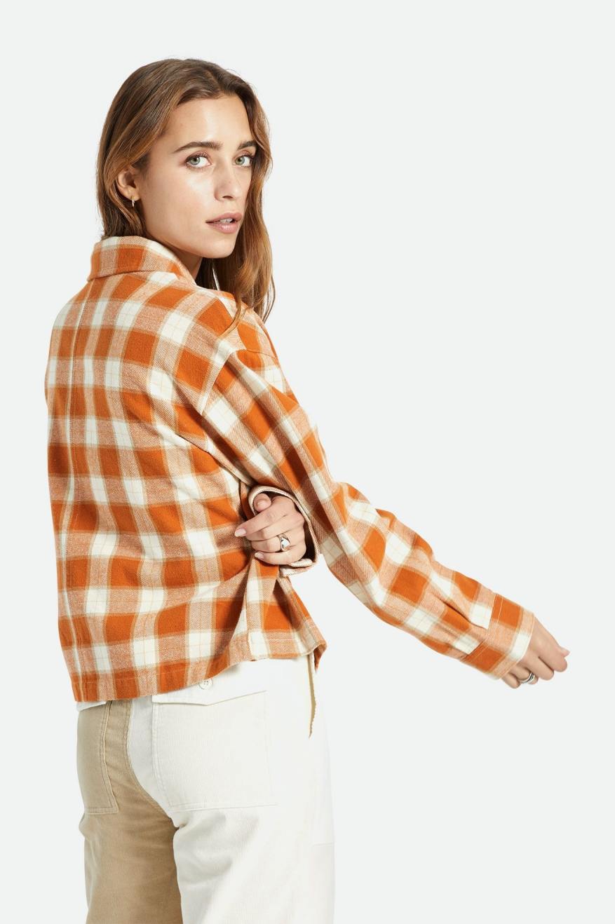 Brixton Bowery L/S Flanell Toppe Dame Orange | 7920AFNUC