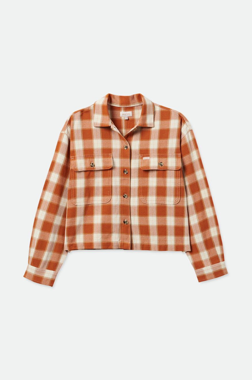 Brixton Bowery L/S Flanell Toppe Dame Orange | 7920AFNUC