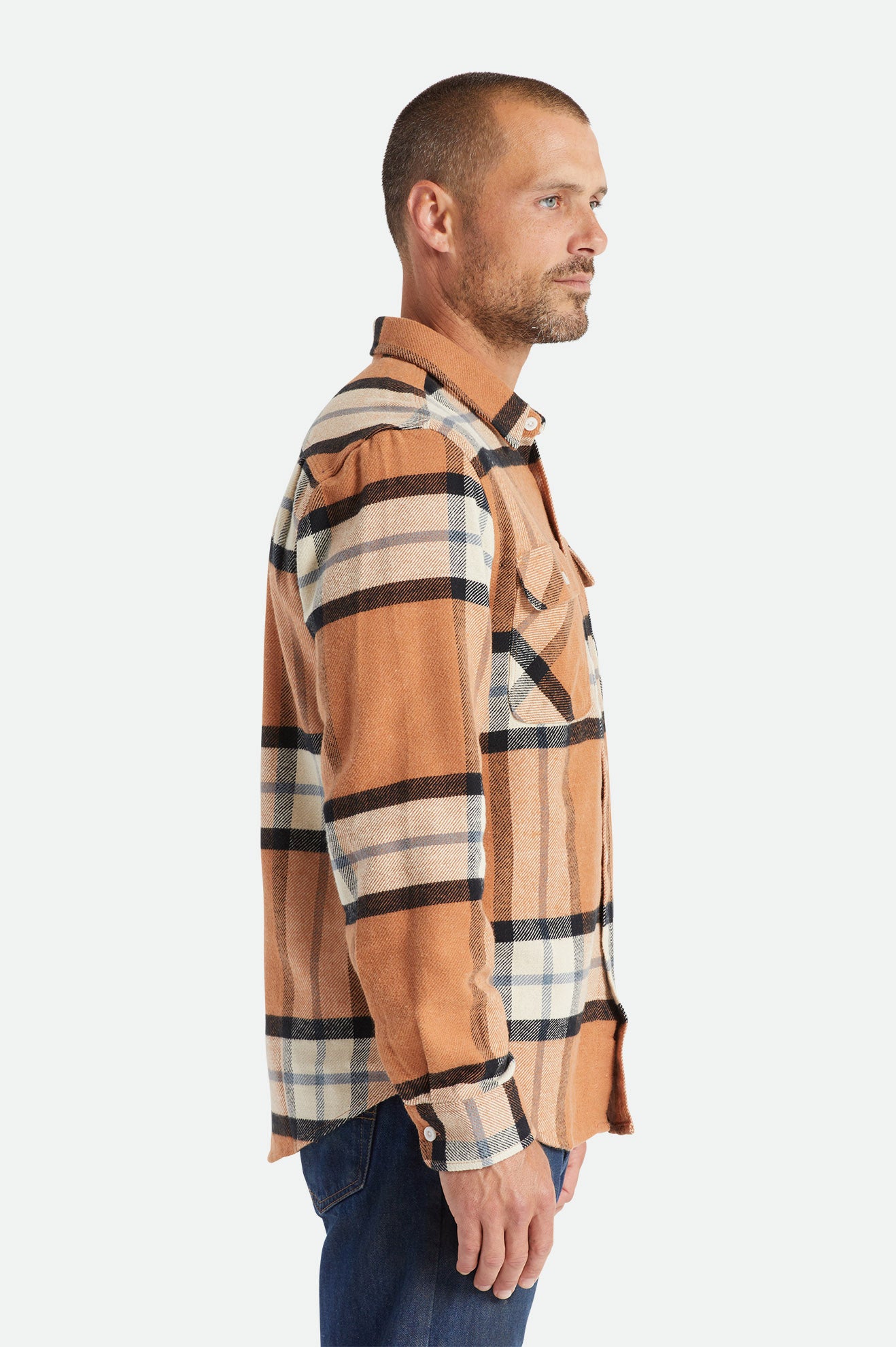 Brixton Bowery L/S Flanell Toppe Herre Beige | 1265ZHEDN