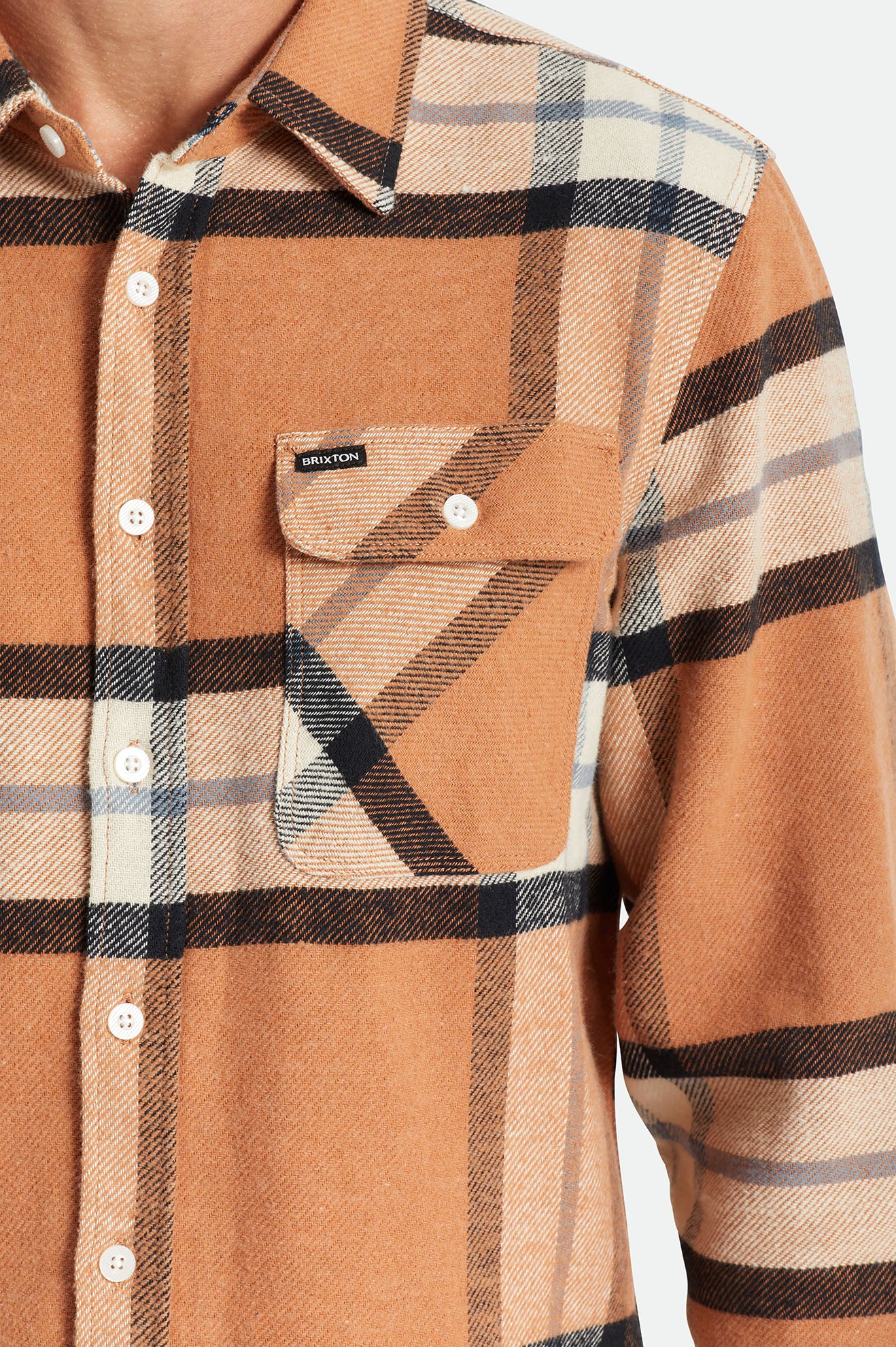 Brixton Bowery L/S Flanell Toppe Herre Beige | 1265ZHEDN