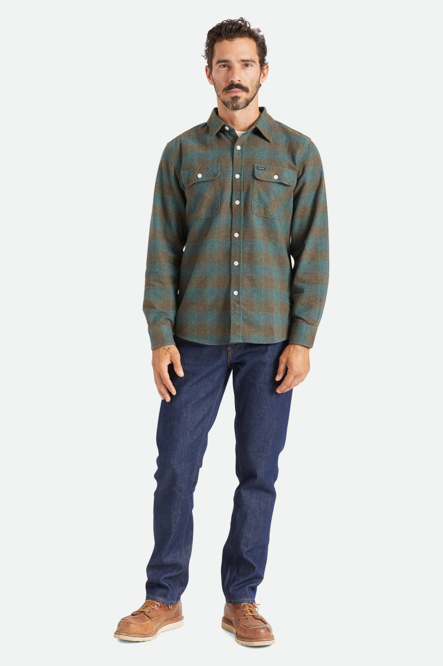 Brixton Bowery L/S Flanell Toppe Herre Blå | 3524PXLBC