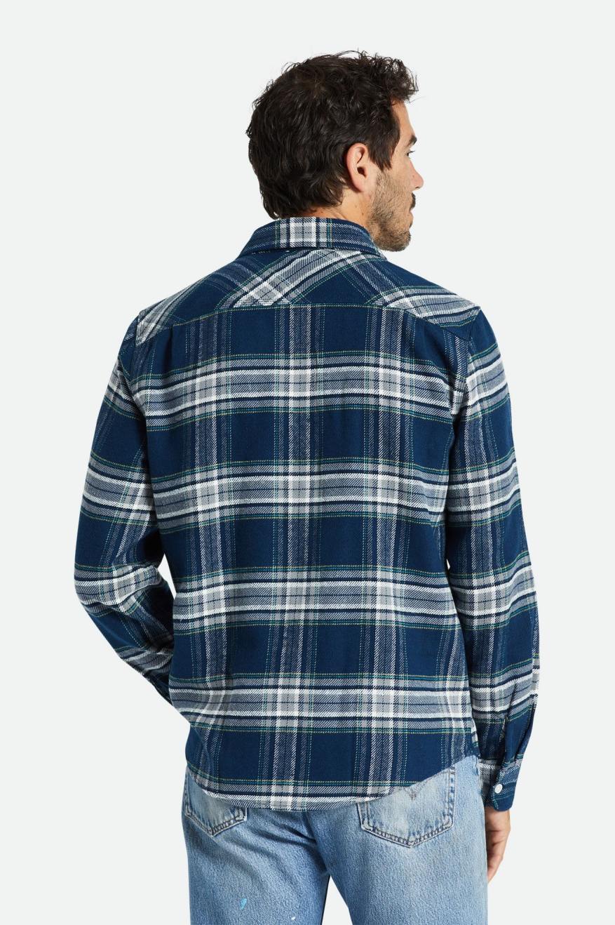 Brixton Bowery L/S Flanell Toppe Herre Grå | 2309KAEMX