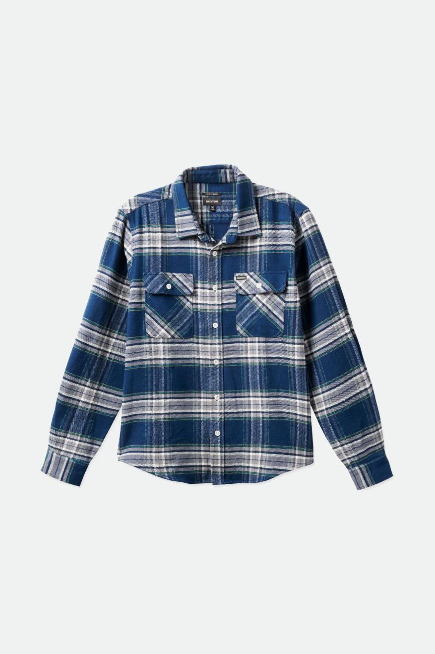 Brixton Bowery L/S Flanell Toppe Herre Grå | 2309KAEMX