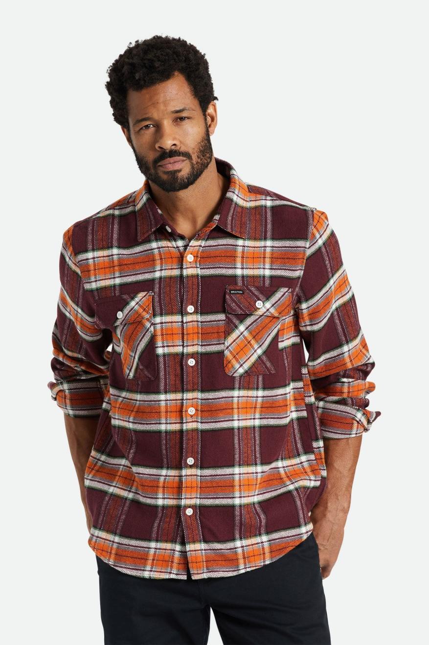 Brixton Bowery L/S Flanell Toppe Herre Orange | 1425ESPCK