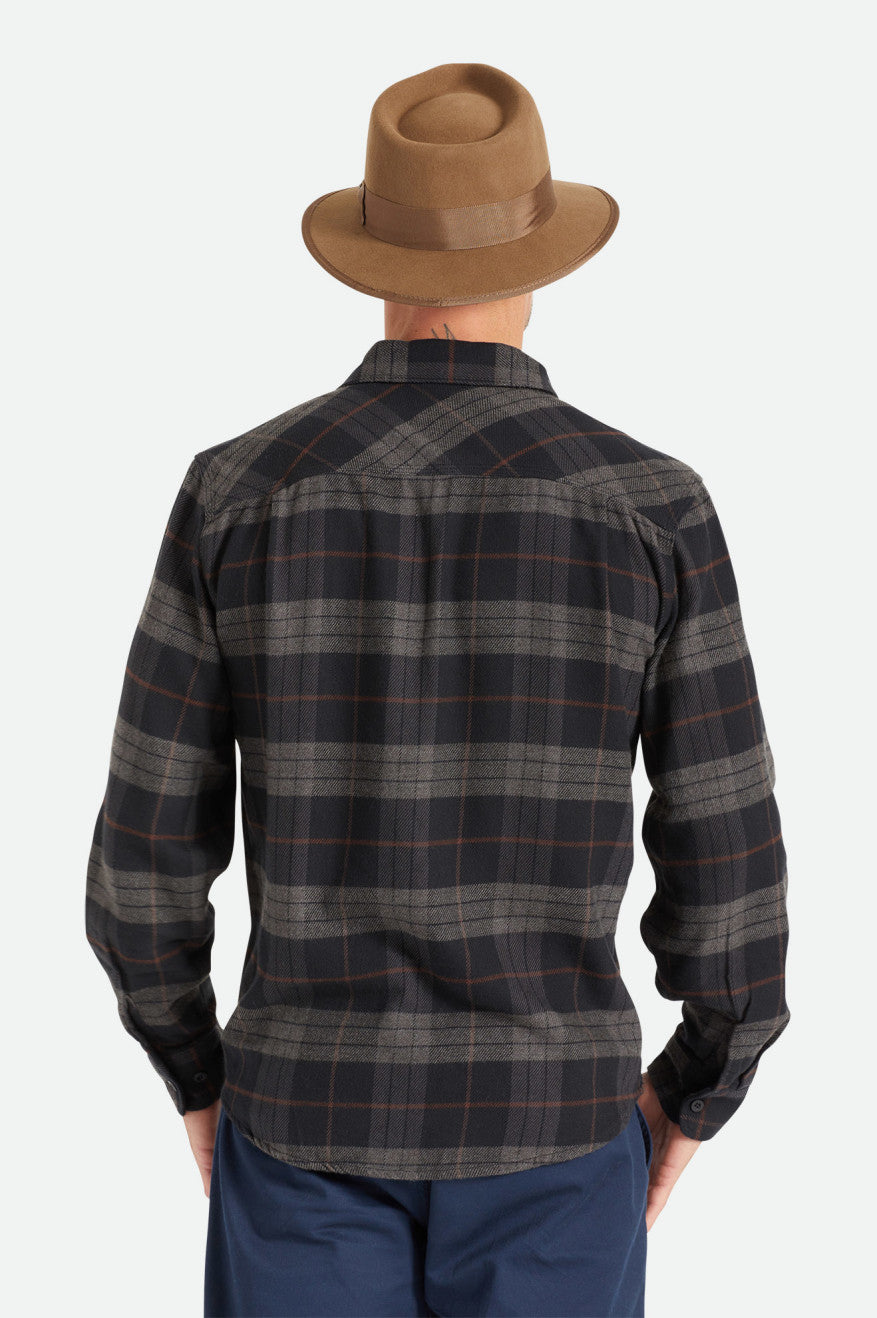 Brixton Bowery L/S Flanell Toppe Herre Sort Grå | 2694YPHXN