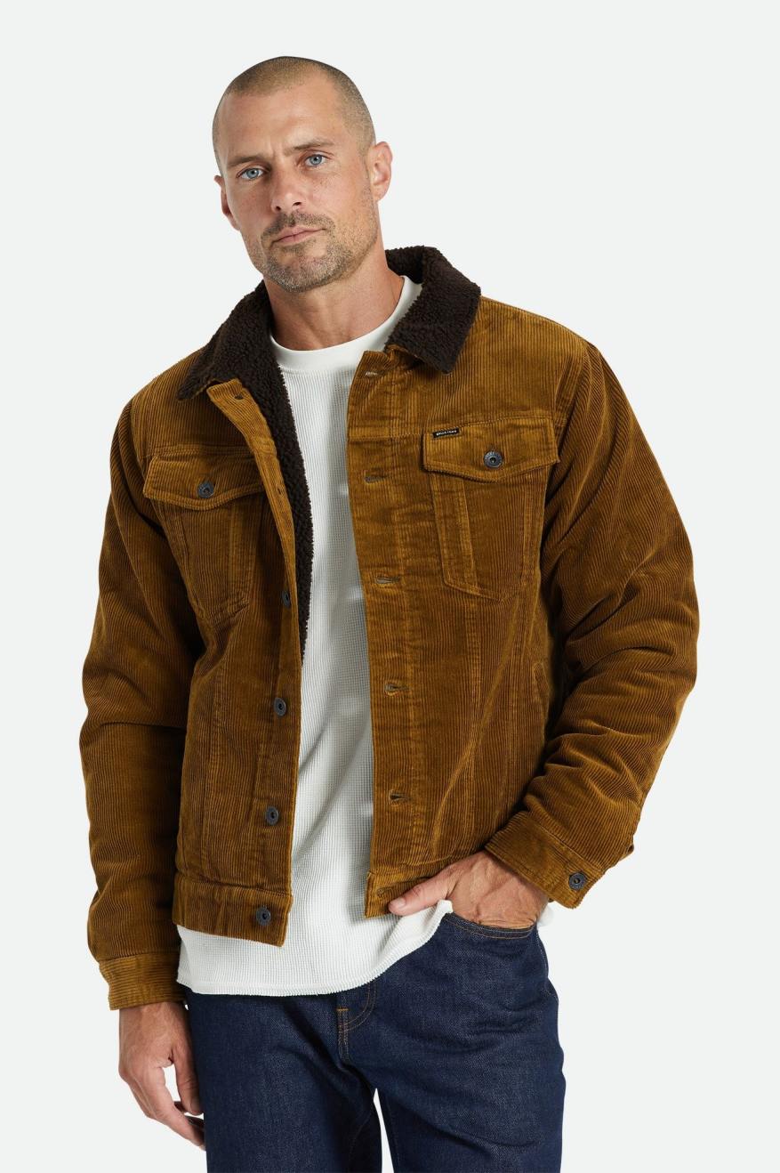 Brixton Cable Sherpa Forede Trucker Jakke Herre Brune | 5961YWBRP