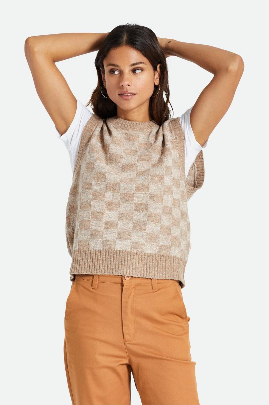 Brixton Carmen Sweater Vest Toppe Dame Hvide | 9568KZVCW