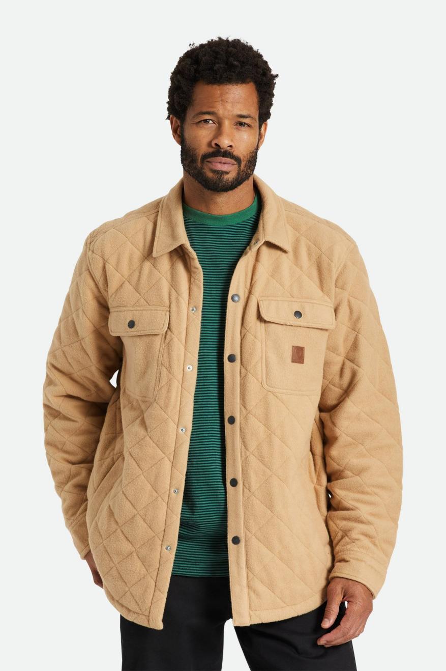 Brixton Cass Quiltet Fleece Jakke Herre Beige | 8756OMTFS