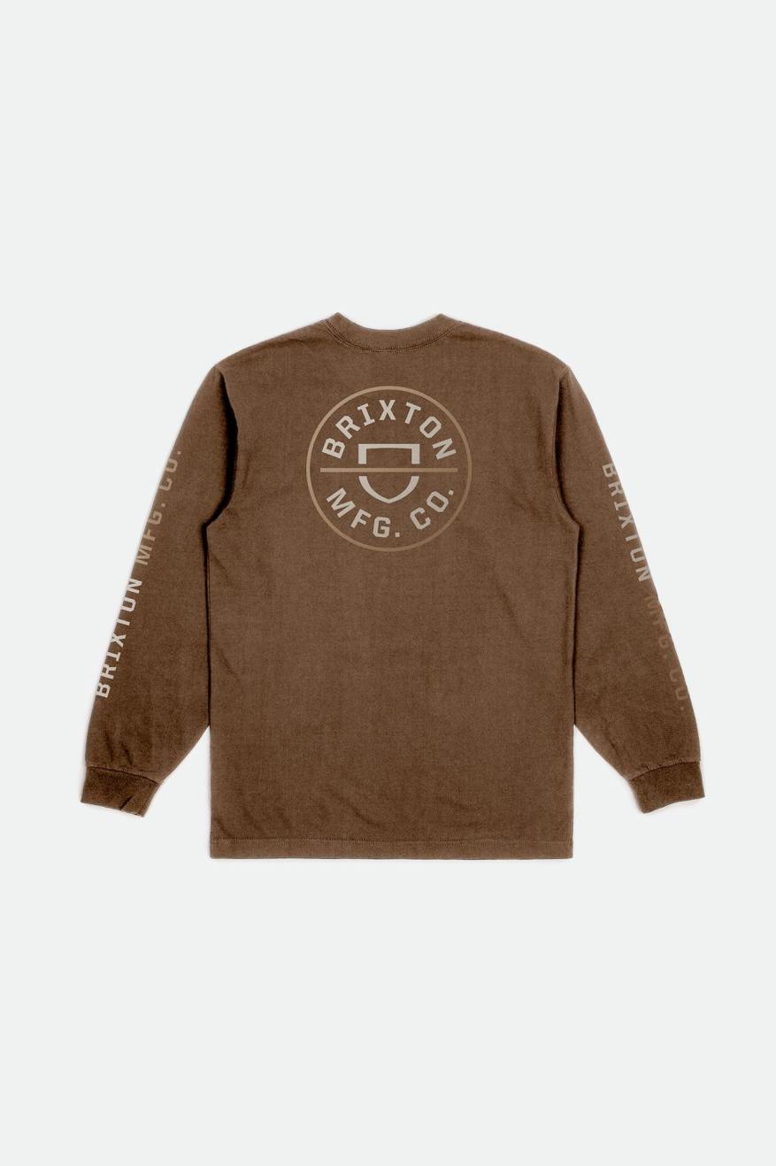 Brixton Crest L/S Standard Toppe Herre Beige | 5671SRCHV