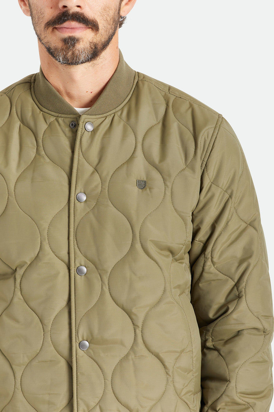 Brixton Dillinger Quiltet Bomber Jakke Herre Olivengrøn | 0827OLRGY