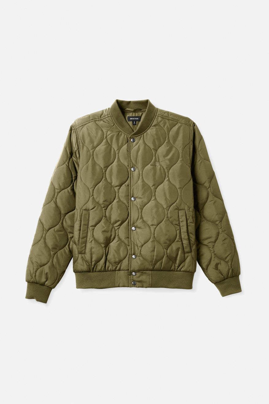 Brixton Dillinger Quiltet Bomber Jakke Herre Olivengrøn | 0827OLRGY