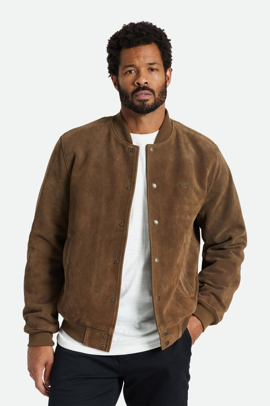 Brixton Dillinger Reserve Ruskind Bomber Jakke Herre Brune | 5236LOTYN