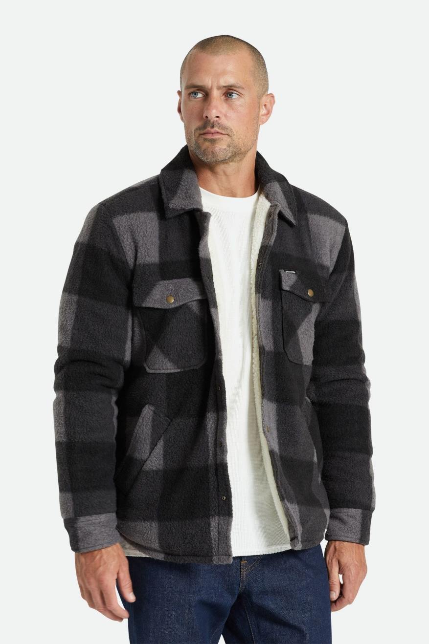 Brixton Durham Arctic Stretch Fleece Jakke Herre Sort Grå | 3948MBVZW