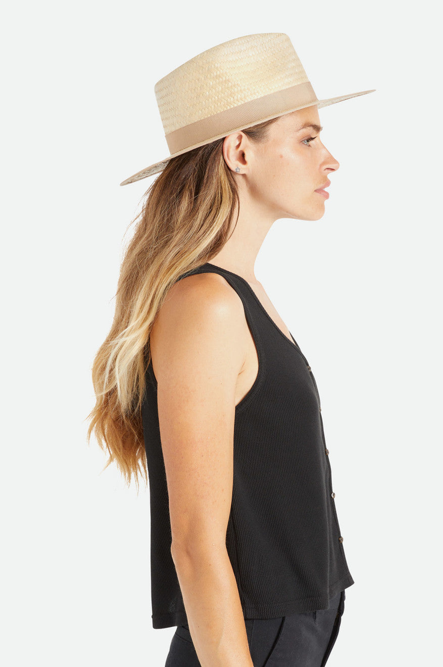 Brixton Jo Kort Brim Palmilla Hat Dame Beige | 9280MLTQP