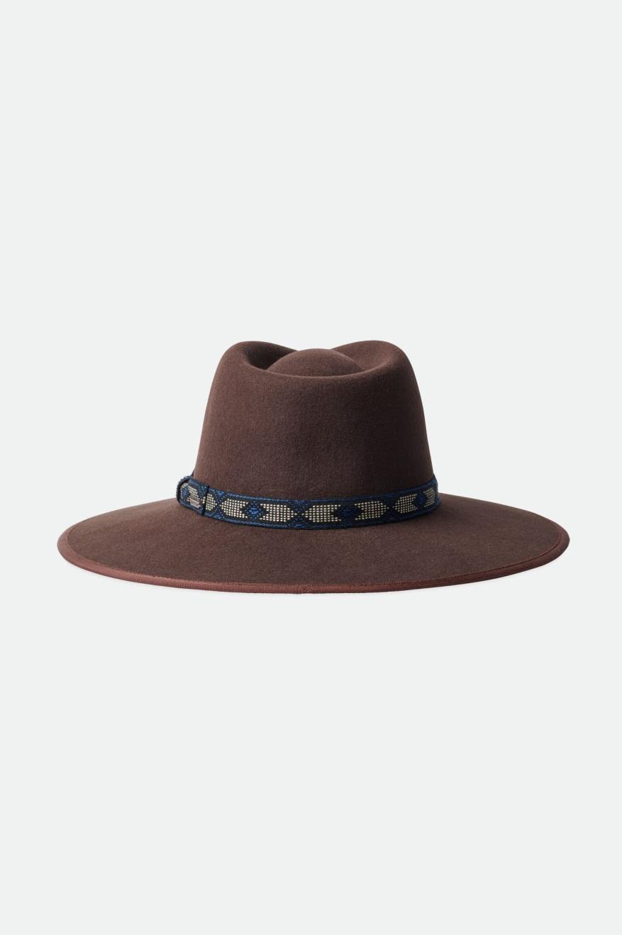 Brixton Jo Rancher Hat Hat Dame Dyb Brune | 4831XLNFU