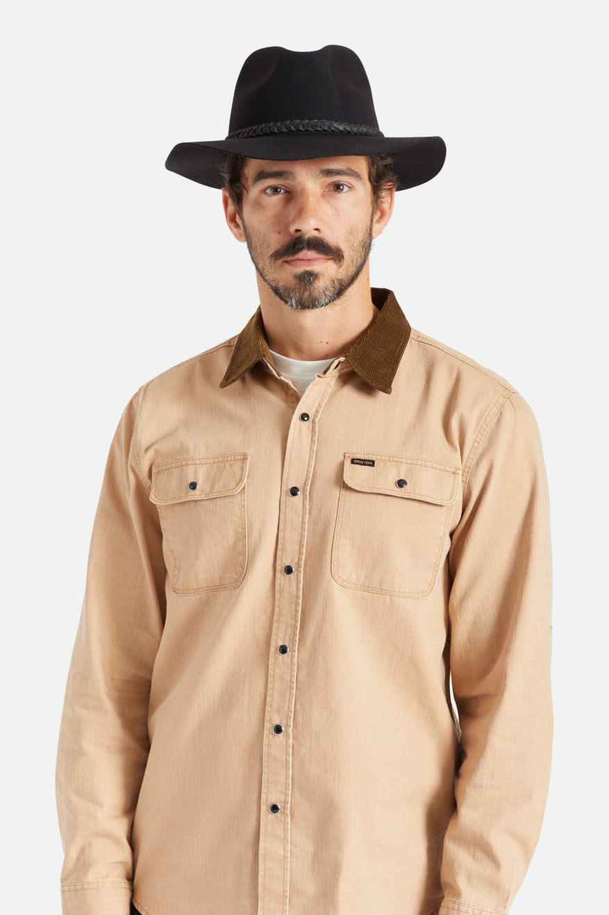 Brixton Messer Western Fedora Fedoras Dame Sort | 6540ICSJY