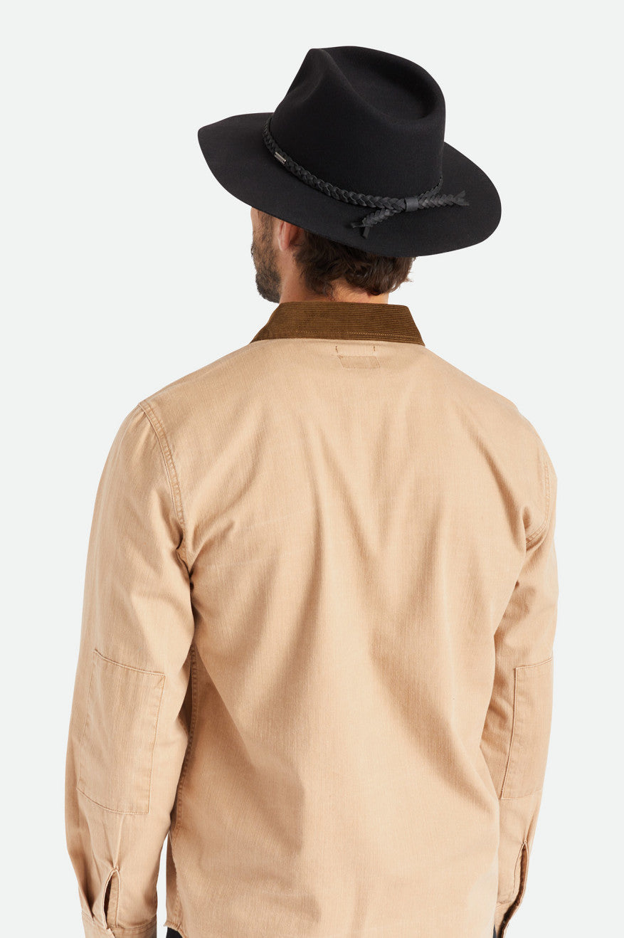 Brixton Messer Western Fedora Fedoras Dame Sort | 6540ICSJY