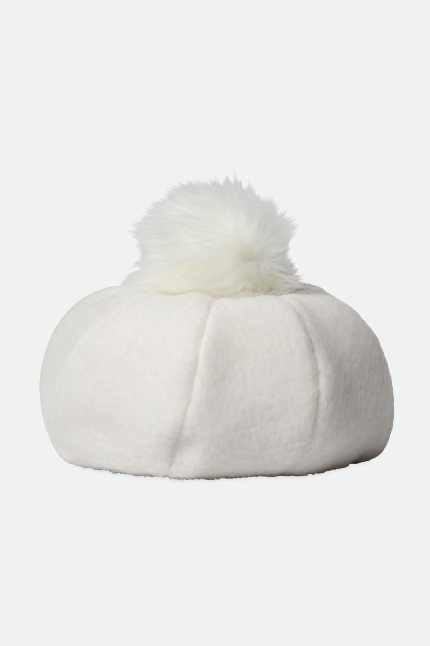 Brixton Natalie Oversized Pom Beret Hat Dame Hvide | 2381ZMTSP