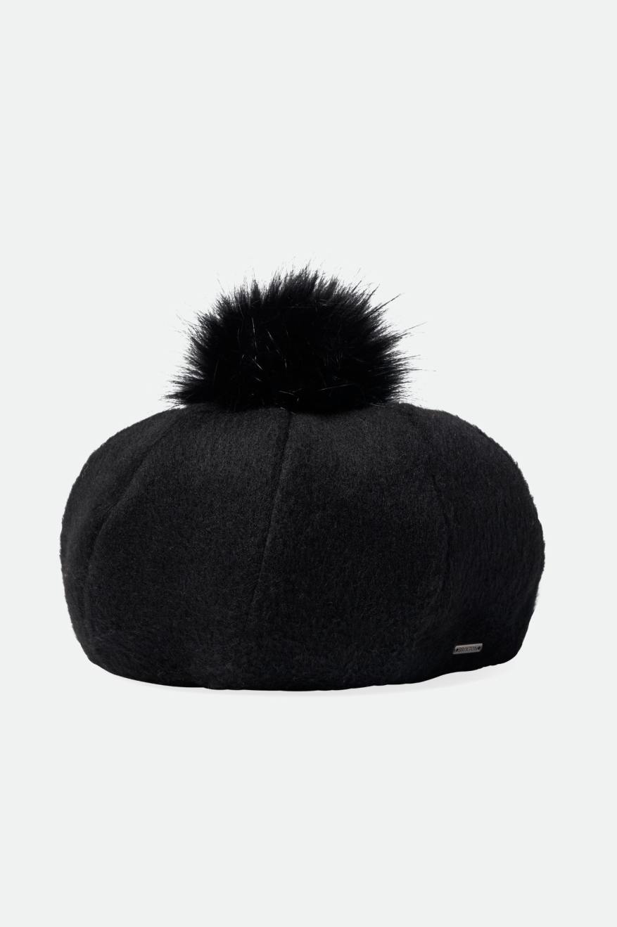 Brixton Natalie Oversized Pom Beret Hat Dame Sort | 5134UYBMH