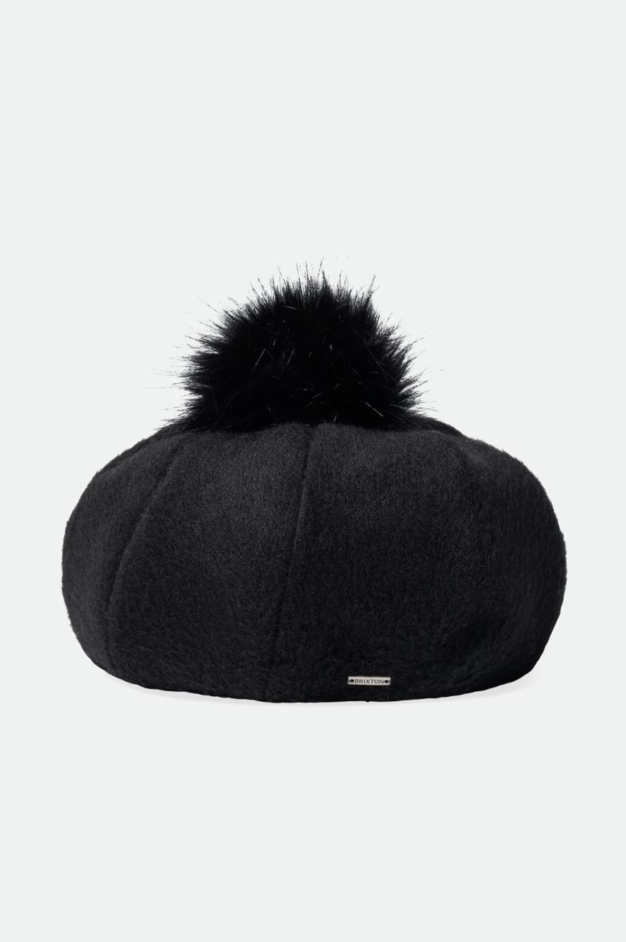 Brixton Natalie Oversized Pom Beret Hat Dame Sort | 5134UYBMH