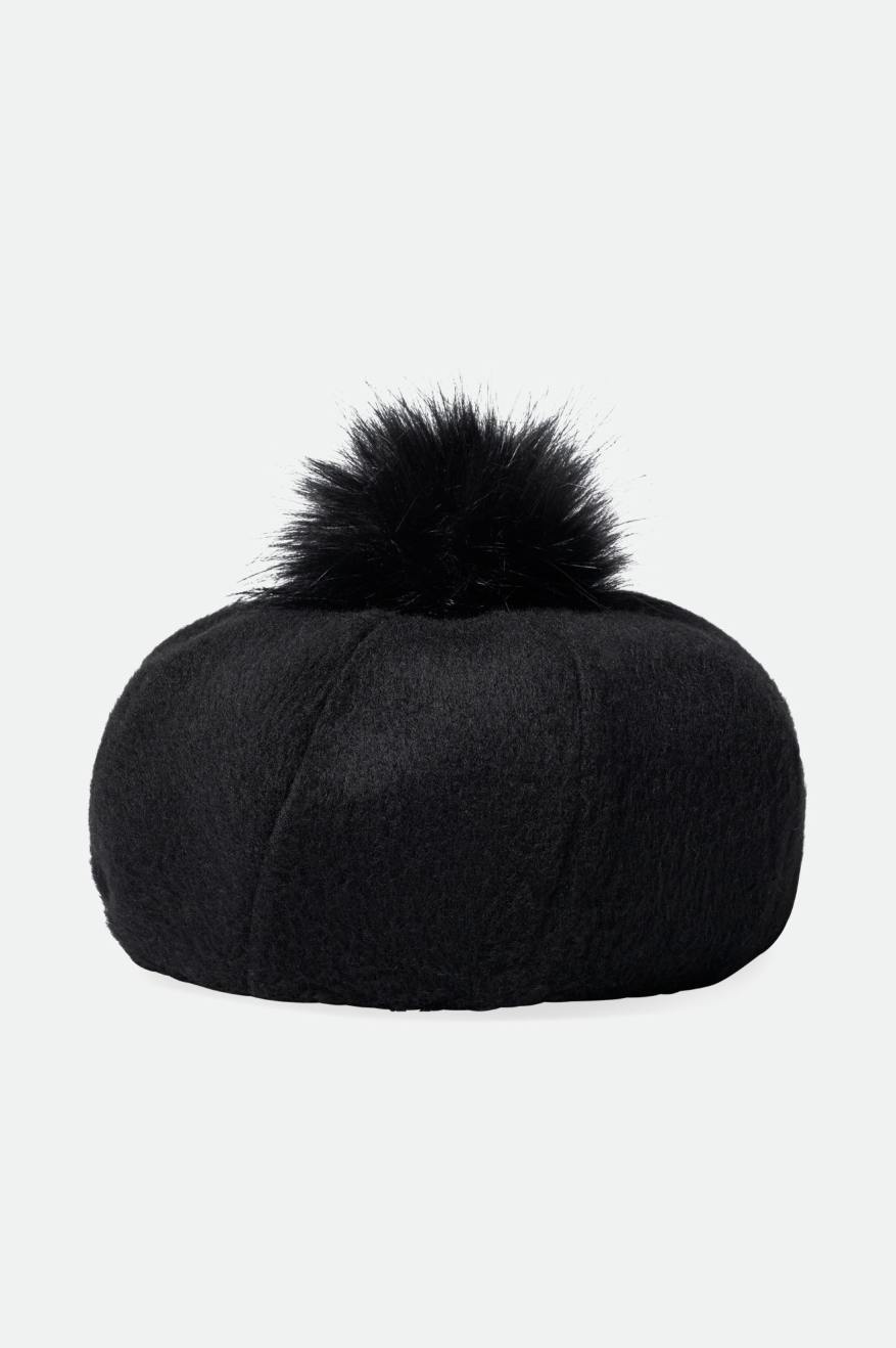 Brixton Natalie Oversized Pom Beret Hat Dame Sort | 5134UYBMH