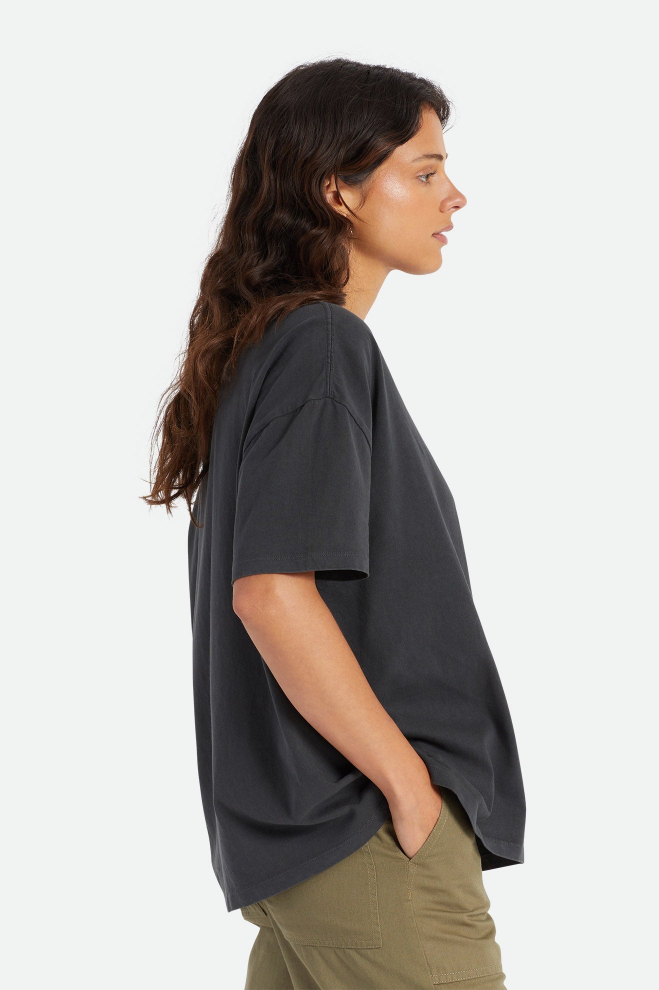 Brixton Oversized Boyfriend Tee Toppe Dame Sort | 8142XOIHE