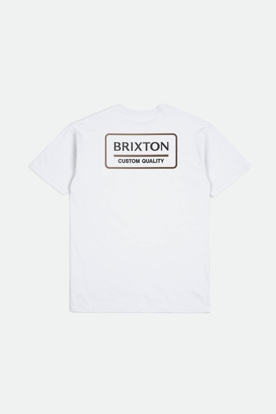 Brixton Palmer Proper S/S Standard Toppe Herre Hvide Sort | 7846CGLJQ