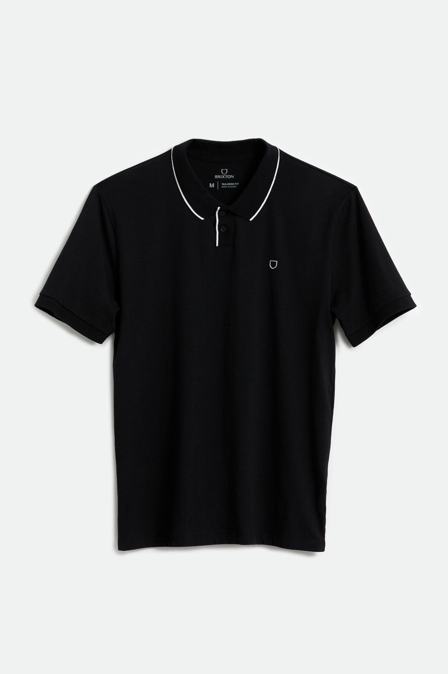 Brixton Proper S/S Polo Strikkevarer Herre Sort Hvide | 0859LTKIM