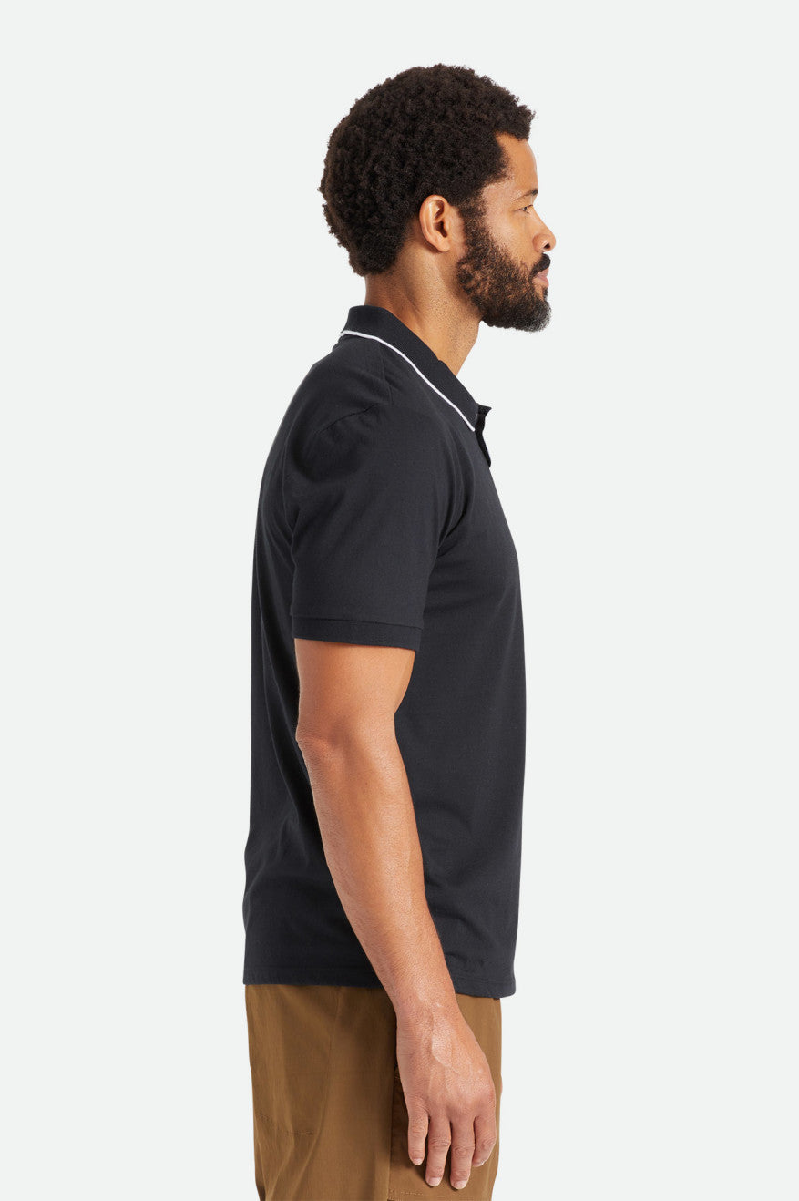 Brixton Proper S/S Polo Strikkevarer Herre Sort | 2935ZMGSR