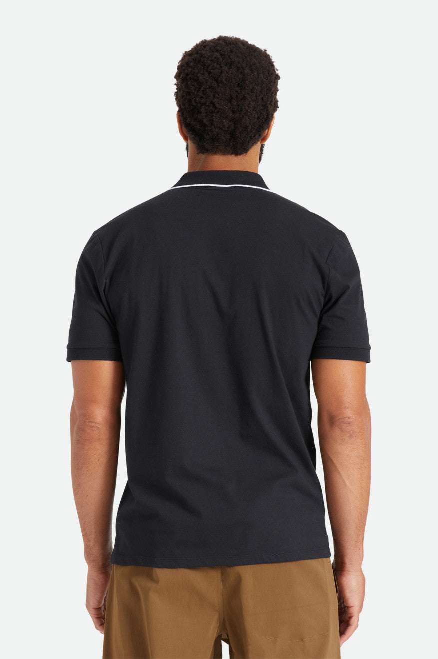 Brixton Proper S/S Polo Strikkevarer Herre Sort | 2935ZMGSR