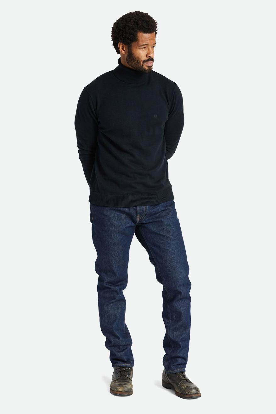 Brixton Reserve Cashmere L/S Turtleneck Strikkevarer Herre Sort | 5469CIBYA