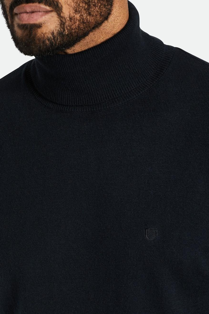 Brixton Reserve Cashmere L/S Turtleneck Strikkevarer Herre Sort | 5469CIBYA