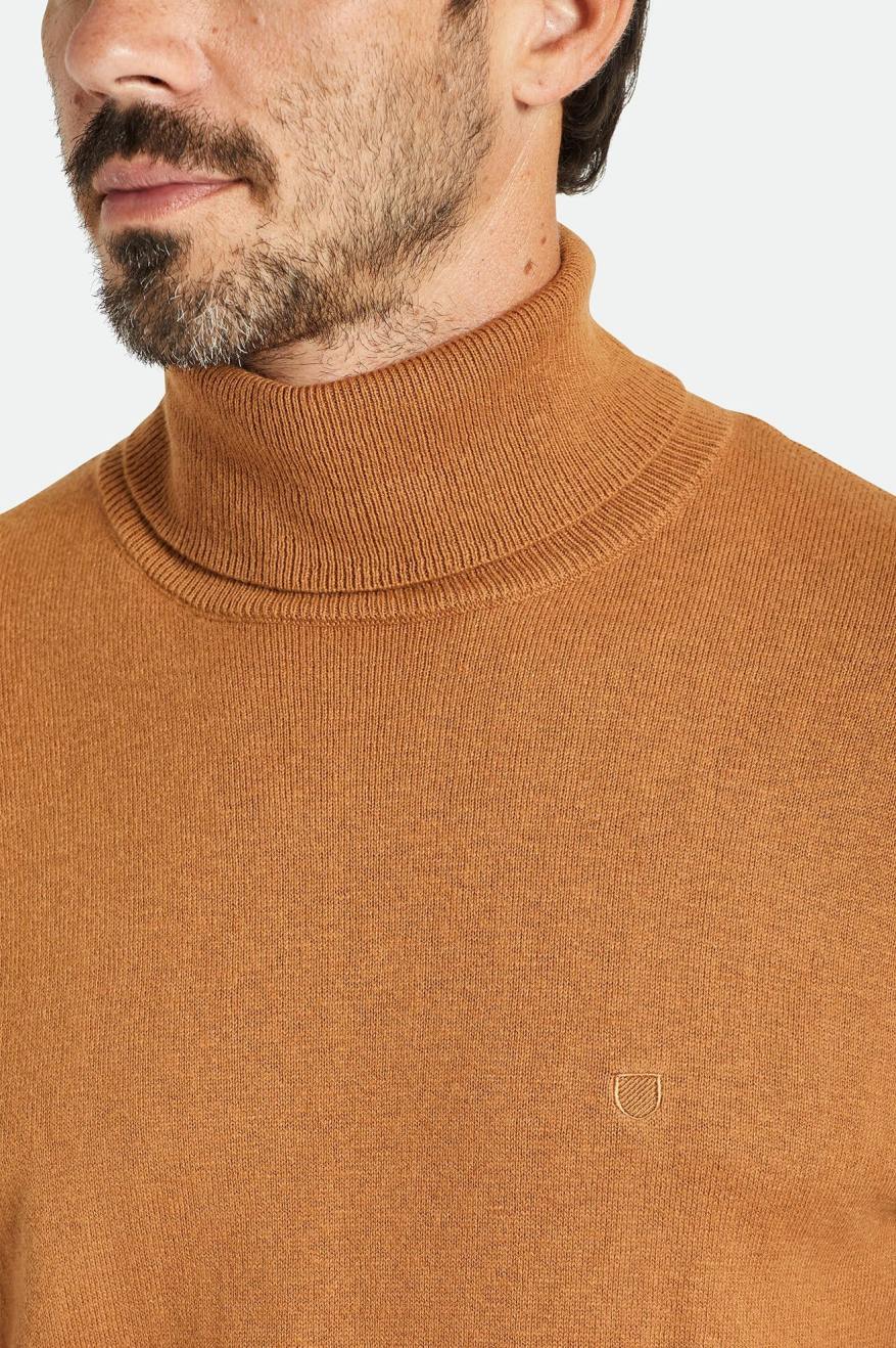 Brixton Reserve Cashmere L/S Turtleneck Strikkevarer Herre Brune | 7603LBKUA