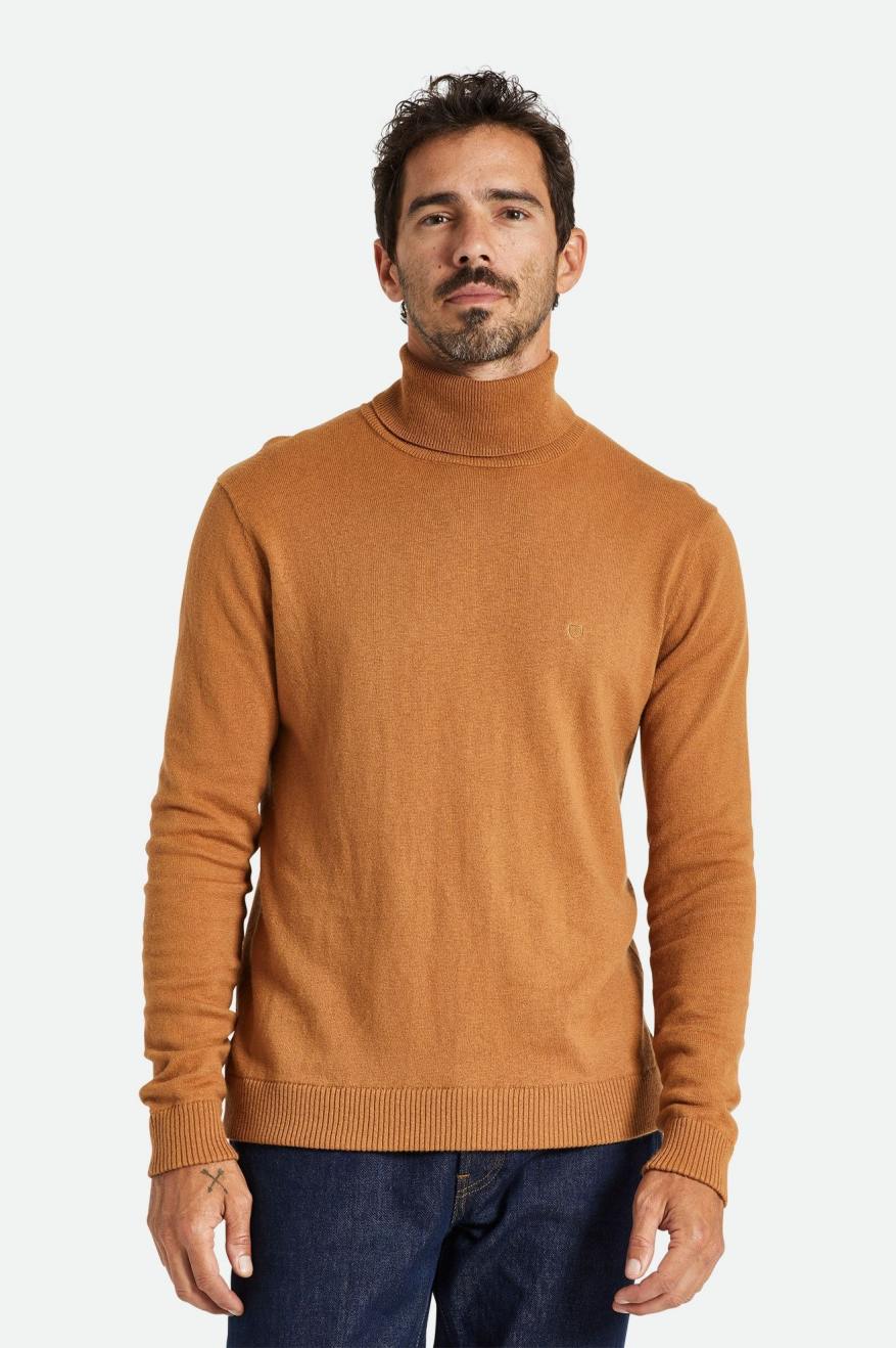 Brixton Reserve Cashmere L/S Turtleneck Strikkevarer Herre Brune | 7603LBKUA