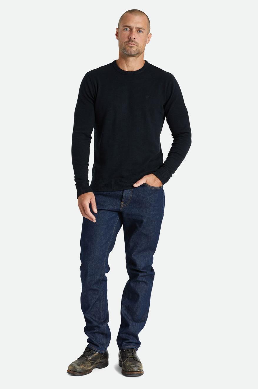 Brixton Reserve Cashmere Sweater Strikkevarer Herre Sort | 8609RLKUF