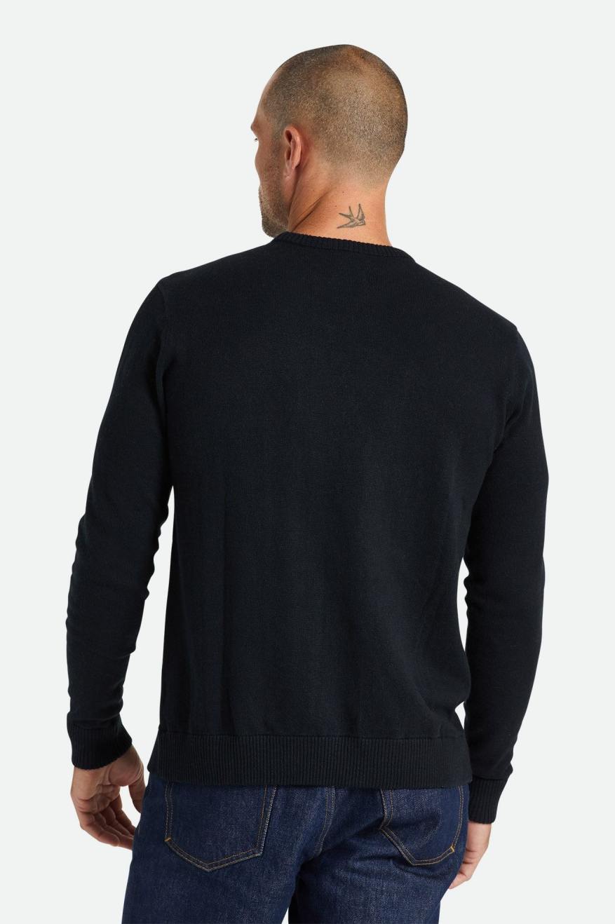 Brixton Reserve Cashmere Sweater Strikkevarer Herre Sort | 8609RLKUF