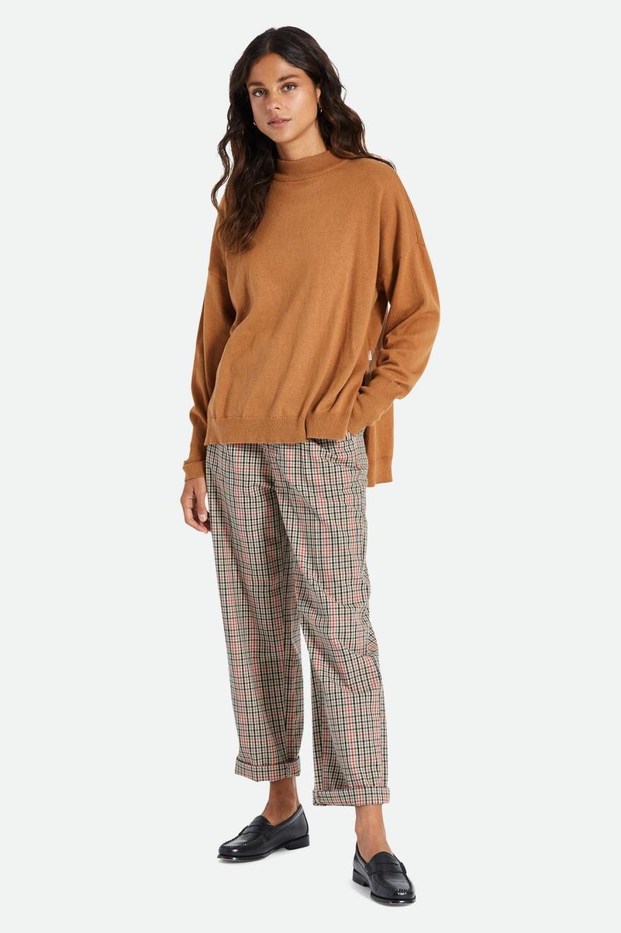 Brixton Reserve Oversized Cashmere Trøjer Dame Brune | 7208RYJUQ