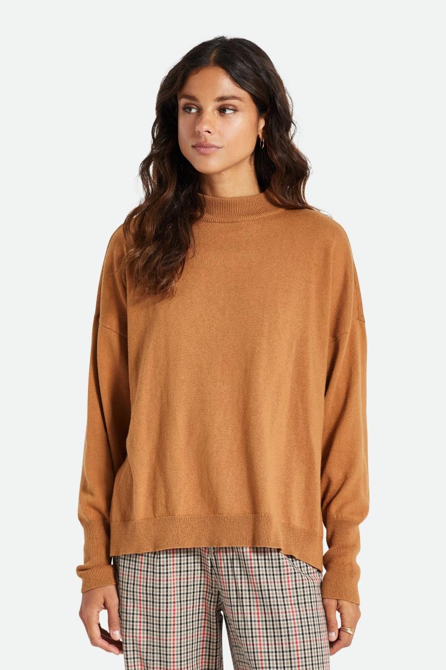 Brixton Reserve Oversized Cashmere Trøjer Dame Brune | 7208RYJUQ