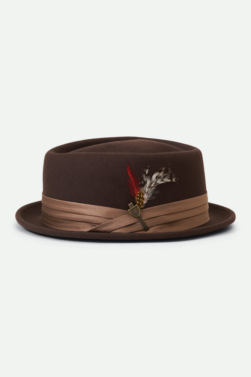 Brixton Stout Pork Pie Hat Dame Brune | 2054JOMZA