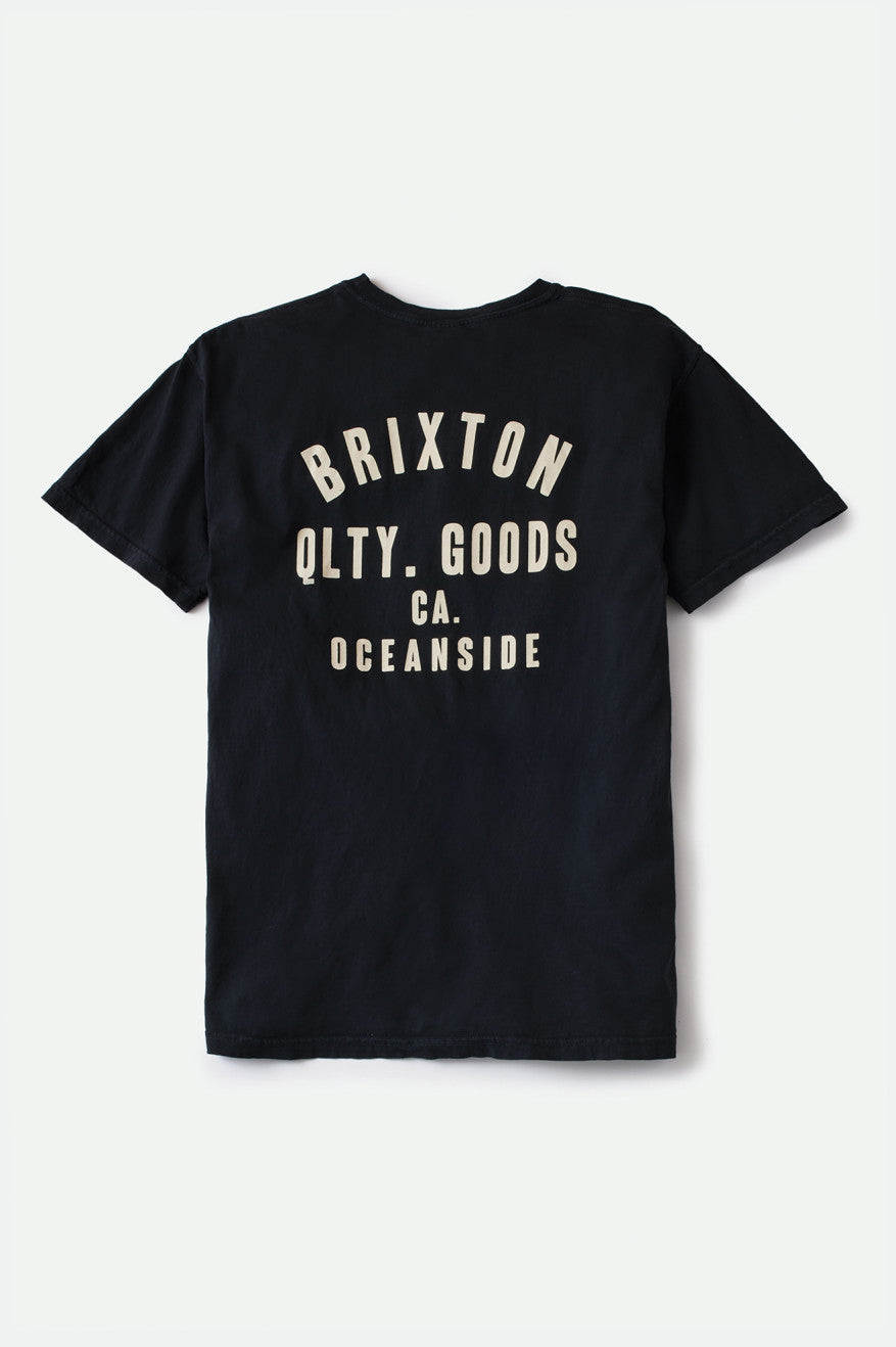 Brixton Woodburn Oceanside S/S Standard Toppe Herre Sort Hvide | 6045HLASG